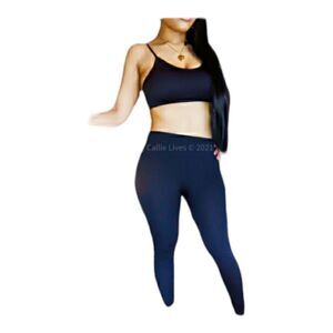 Activewear Sports Bra & Tummy control leggings set Sz S/M-Bra M-legging black